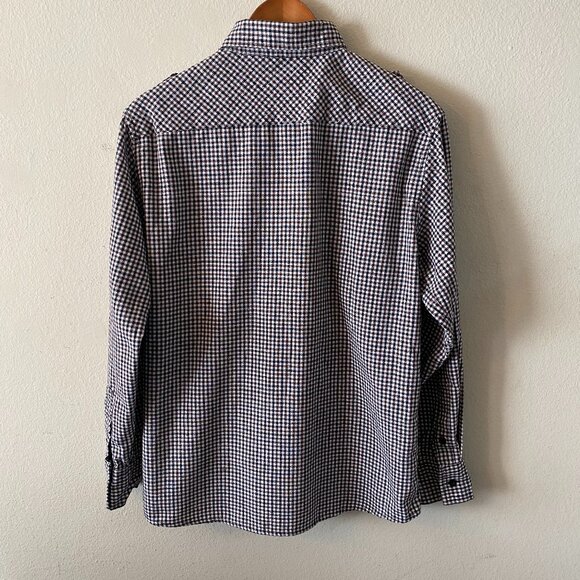 ELIXIR SMALL BROWN/BLACK/WHITE LONG SLEEVE BUTTON DOWN COLLARED 2 POCKET SHIRT - Picture 3 of 7